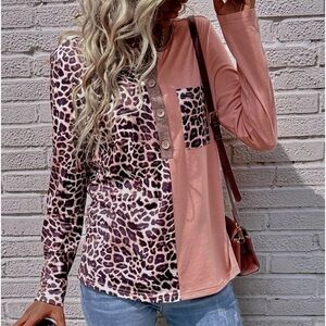 New leopard print long sleeve top